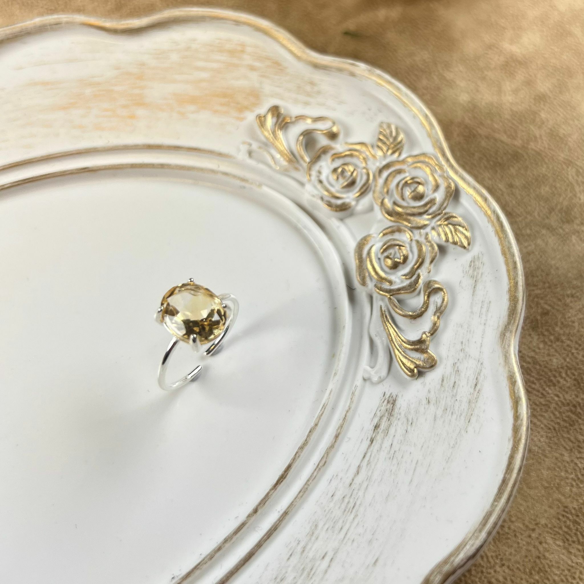 RABBIT BOUQUET天然石手作水晶戒指-黃水晶 Citrine