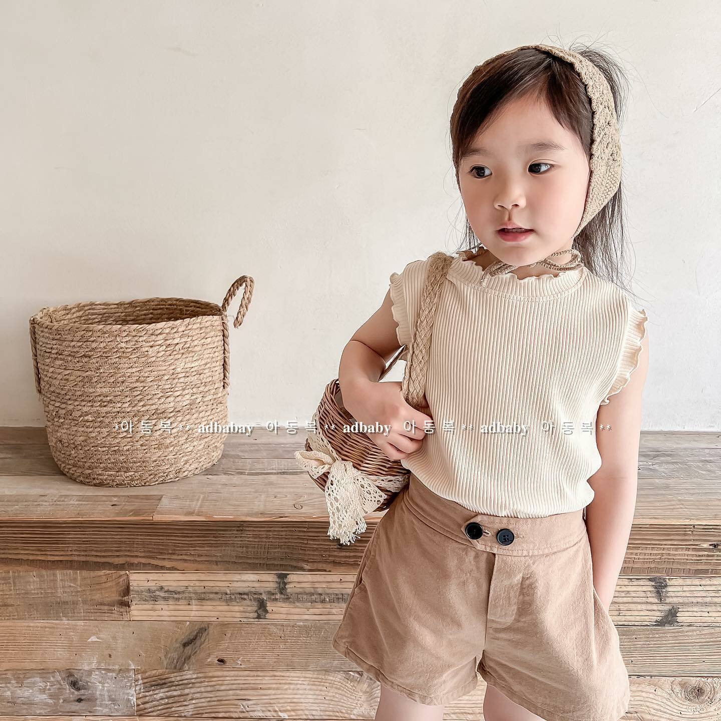 夏季木耳邊捲捲背心