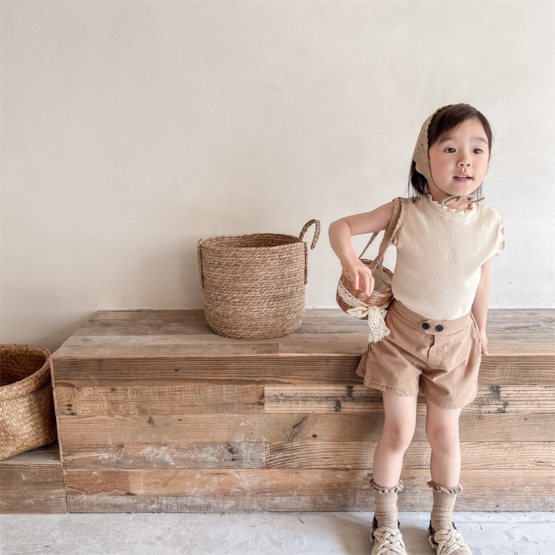 夏季木耳邊捲捲背心