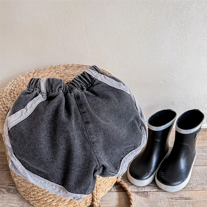 撞色滾邊牛仔短褲