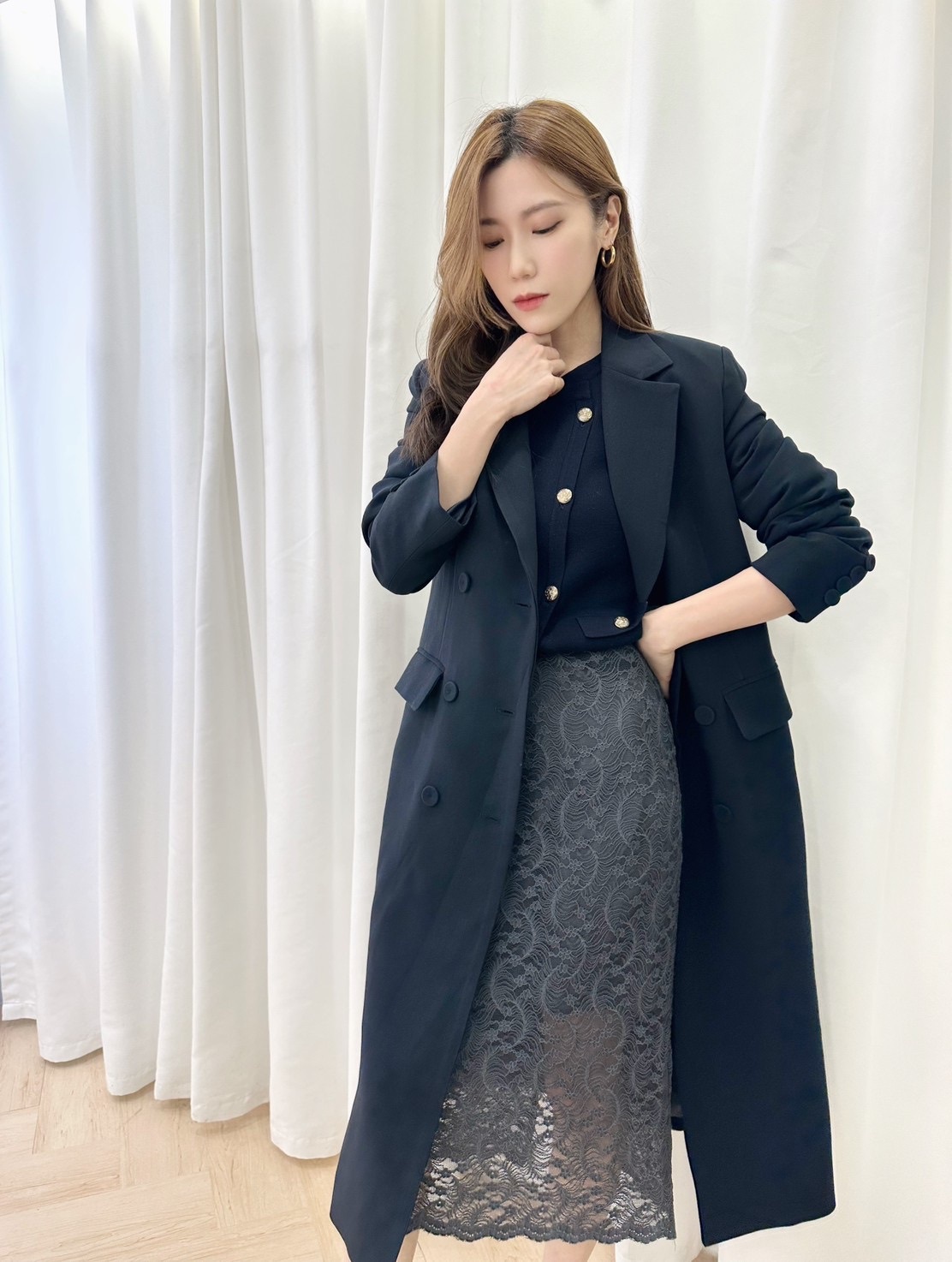 優雅修身蕾絲裙