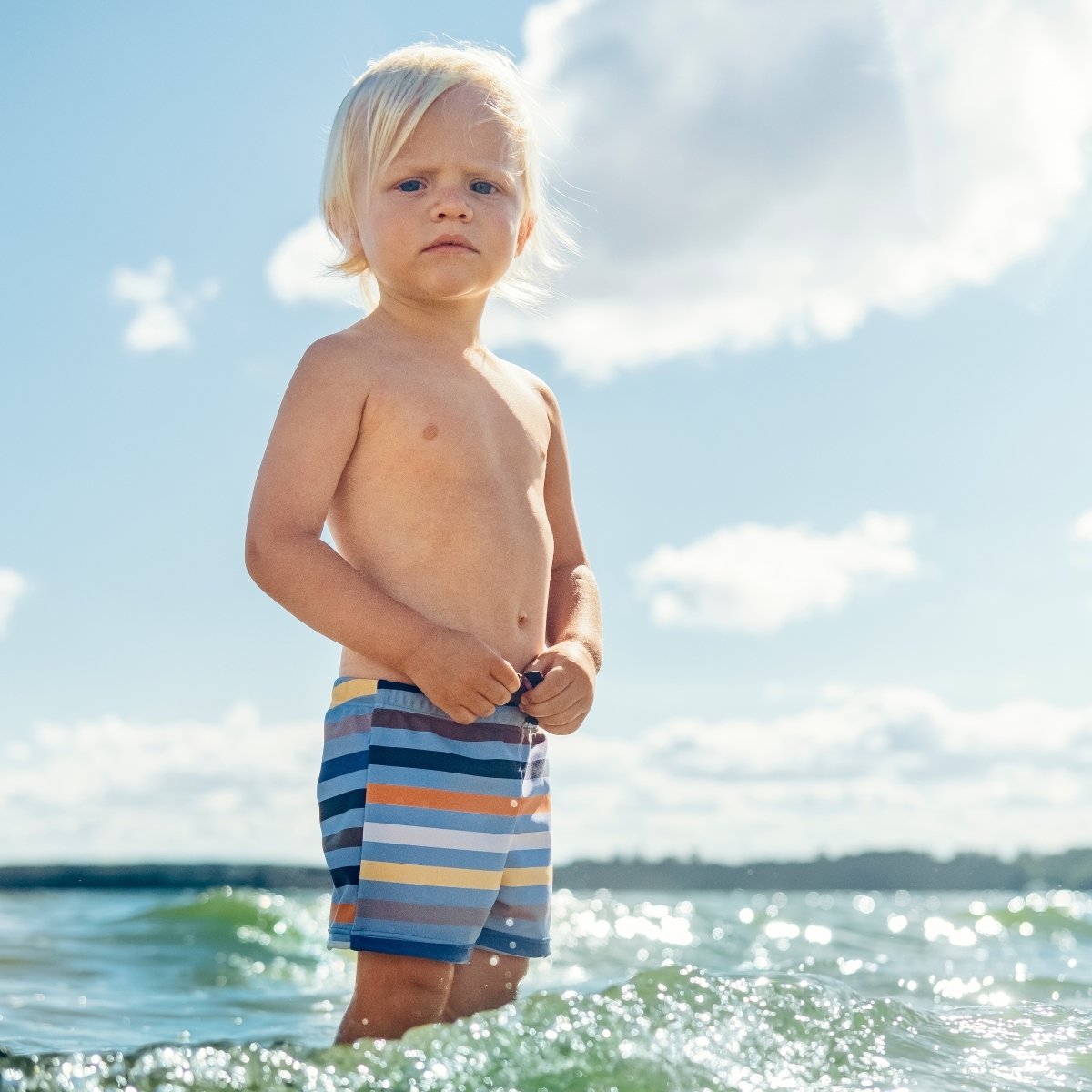 〖 Hust & Claire 〗冰川彩色條紋泳褲