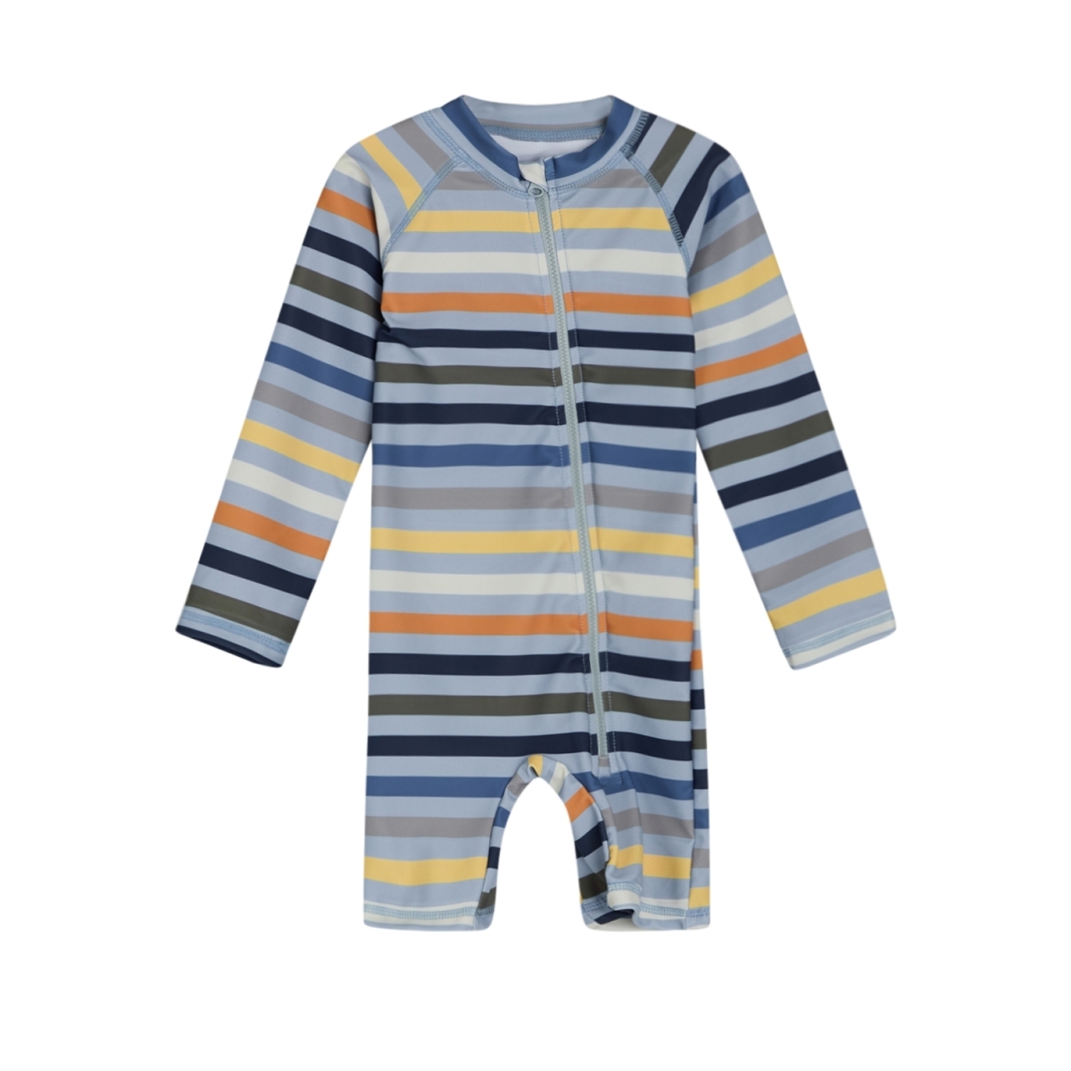 〖 Hust & Claire 〗冰川彩色條紋長袖防曬連身泳衣