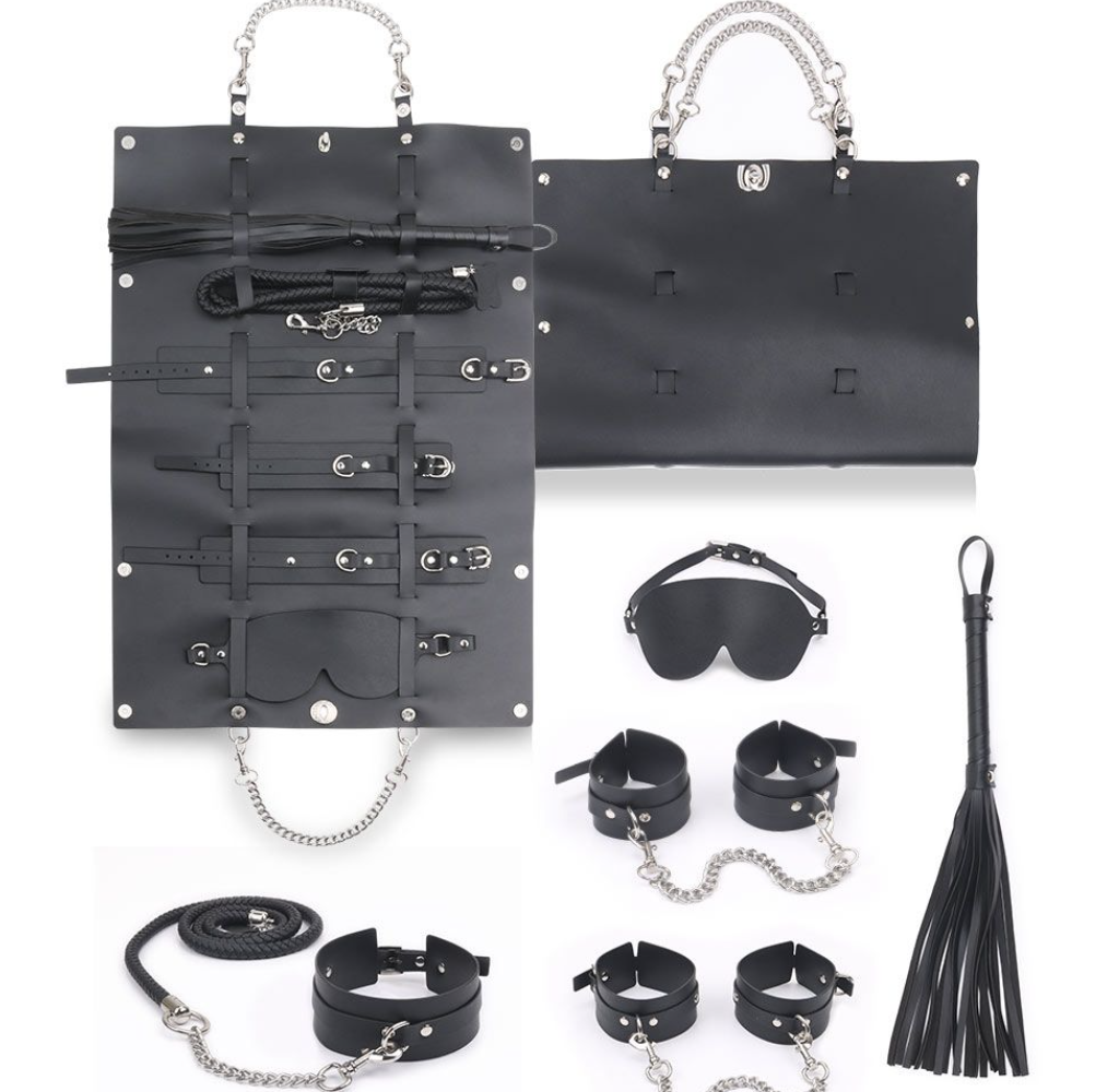 〔超值SM套裝〕METAL TEMPTATION 皮革拘束套裝配袋 - 黑色