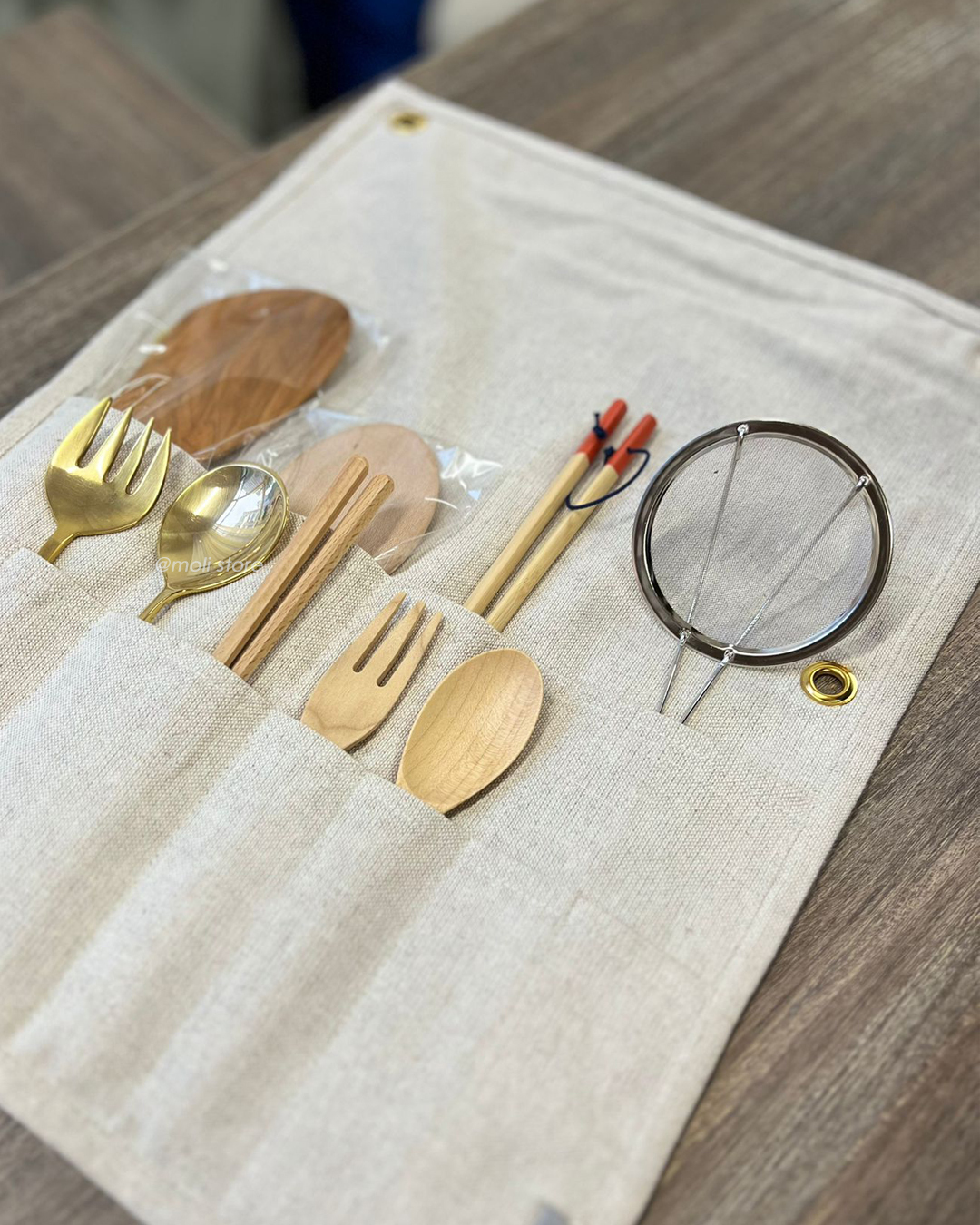 Horn Please Home or Travel Picnic Cutlery Pouch Linen S｜shesay