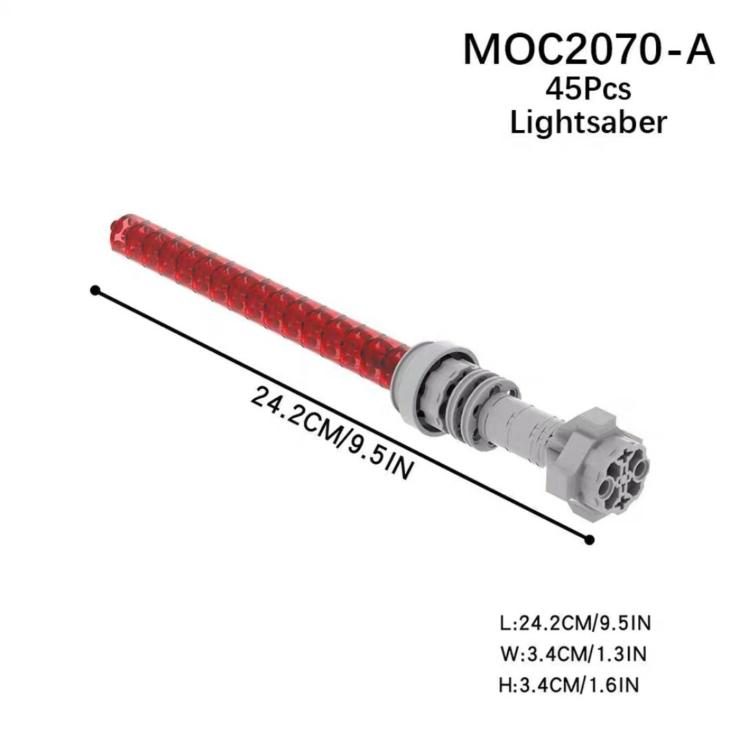 MOC Red Sci-Fi Lightsaber Star Wars Buildings Blocks Set Fit Lego NO BOX MOC2070A