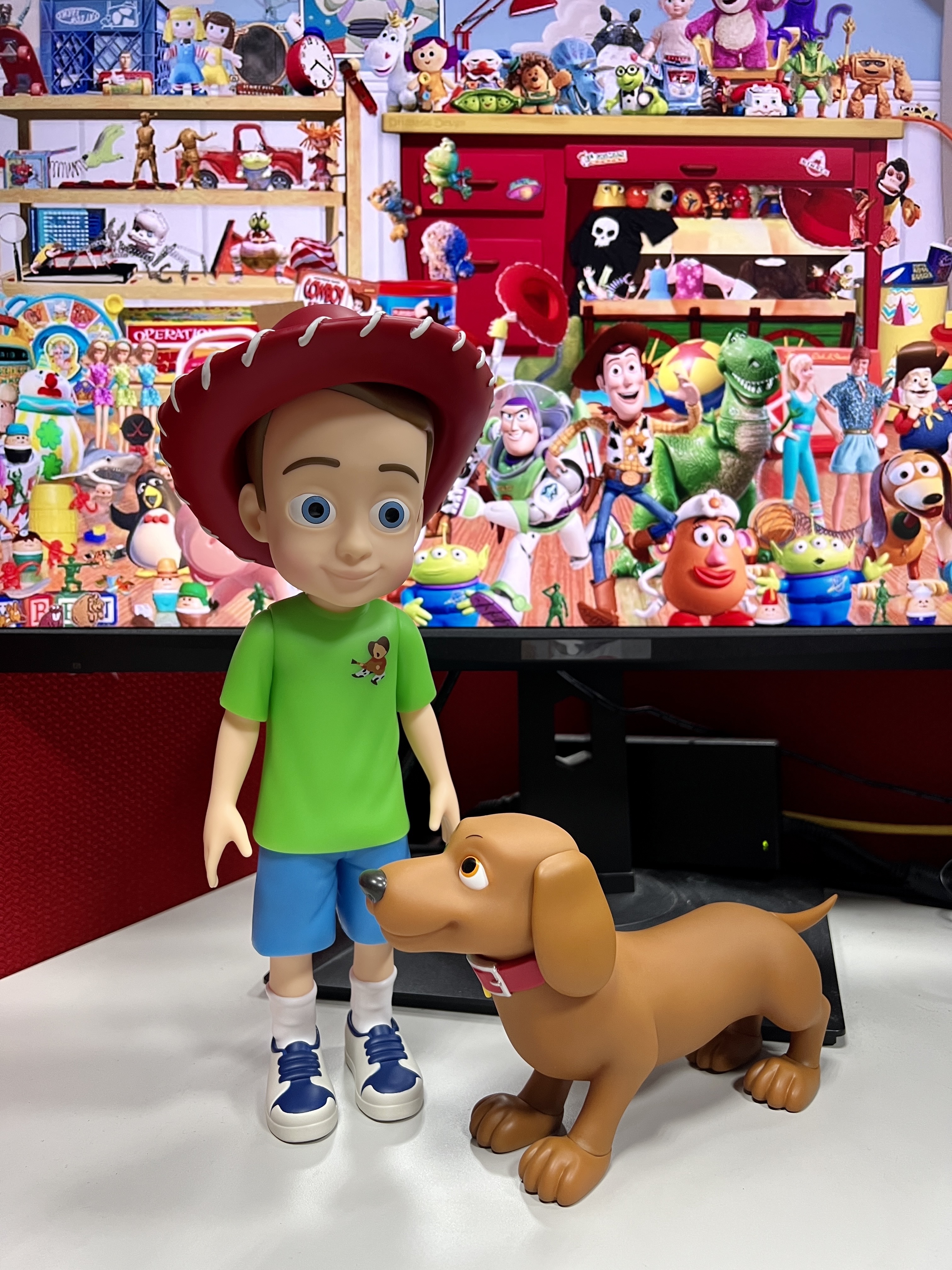 HEROCROSS DISNEY TOY STORY HVS #58 30CM ANDY & BUSTER  HYPER VINYL SERIES 玩具總動員 安迪 公仔