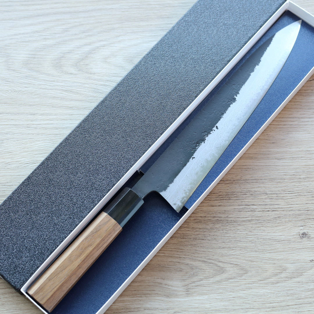 初心 蜃氣樓 牛刀 240mm 青紙超級鋼 積層梨地