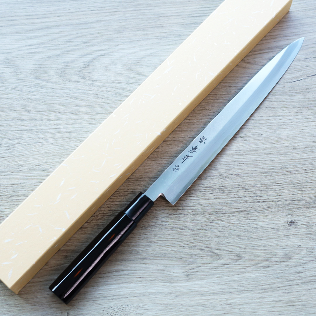 堺孝行 四季彩 曙 正夫柳刃 270mm 白三鋼/付鞘