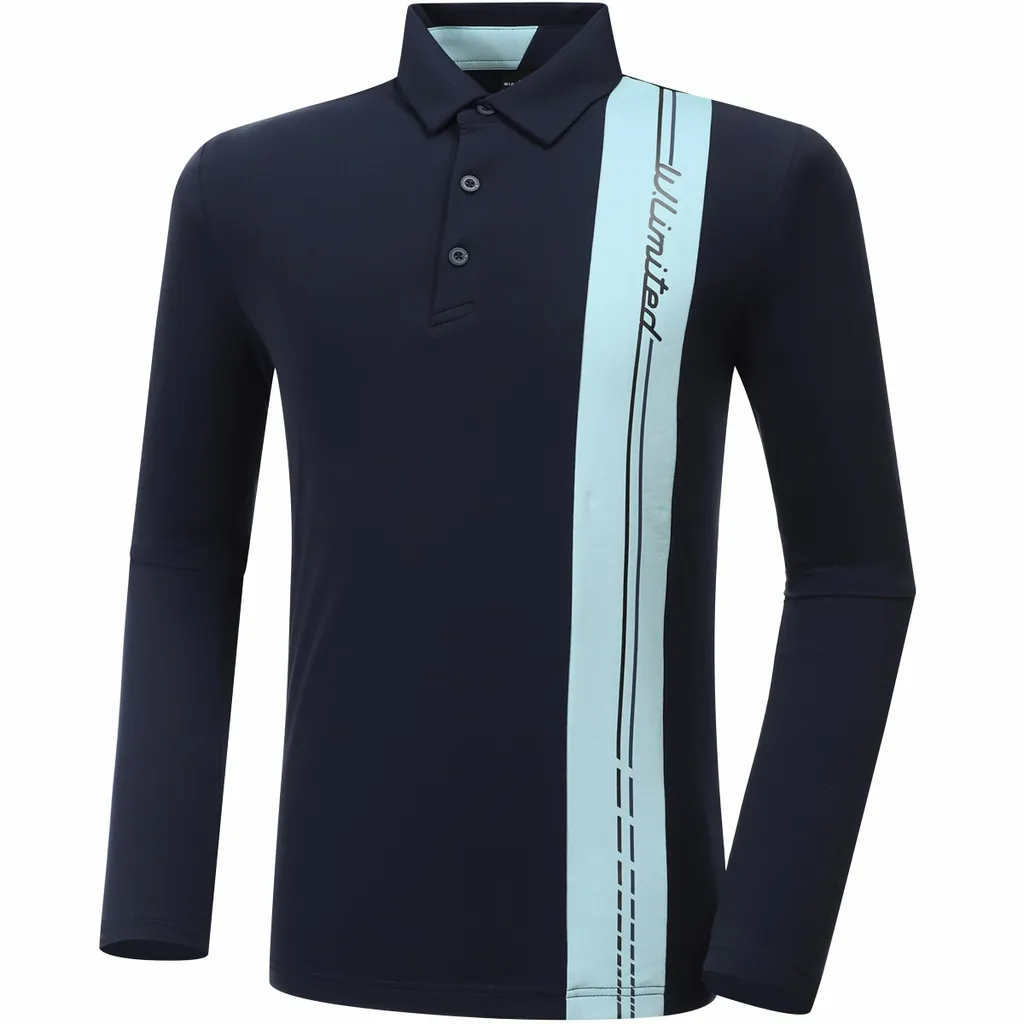男【現貨】韓版高爾夫球服 WANGLE品牌 春秋薄款立領長袖T卹 新品65折 #MW111256