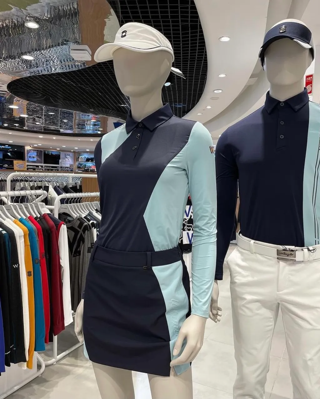 女【預購】5折起/韓版女神高爾夫衣/正韓球衣套裝/ WANGLE品牌經典款 上班淑女套裝 氣質套裝 春夏涼感彈性雙色長衫