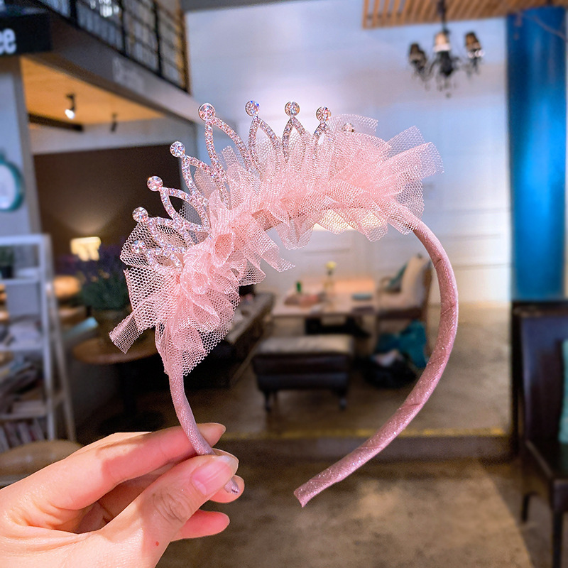 A146PK_SS23粉紅色水滴紗紗頭箍(pre-order)