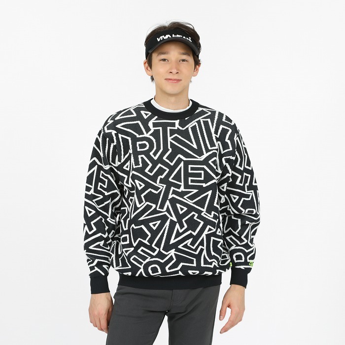 男士 滿版標幟高機能套頭針織衫