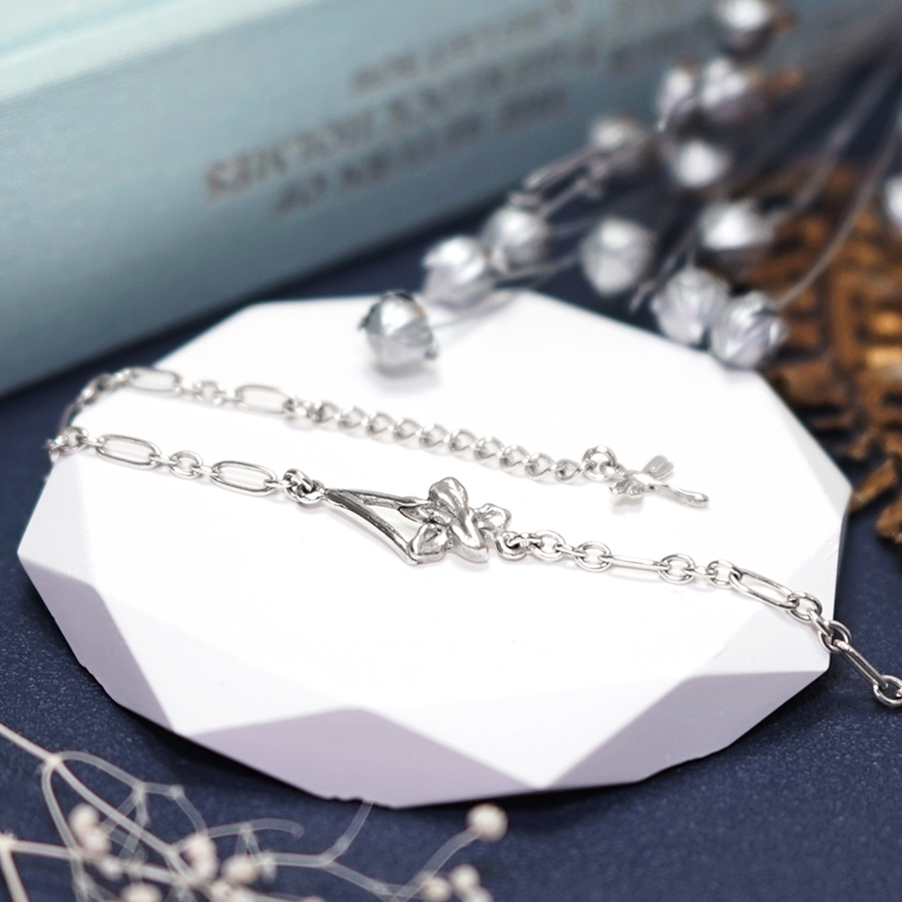 鳶尾花 雙魚座星座花 925純銀手鍊