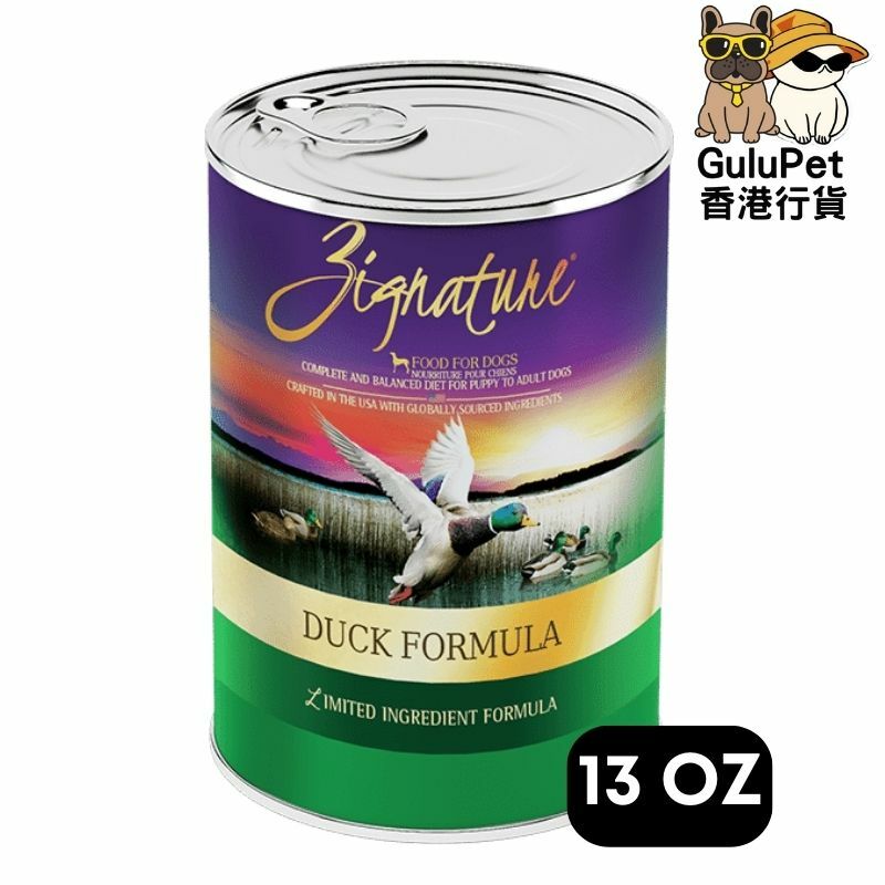 ZIGNATURE 單一蛋白鴨肉狗罐頭 13OZ