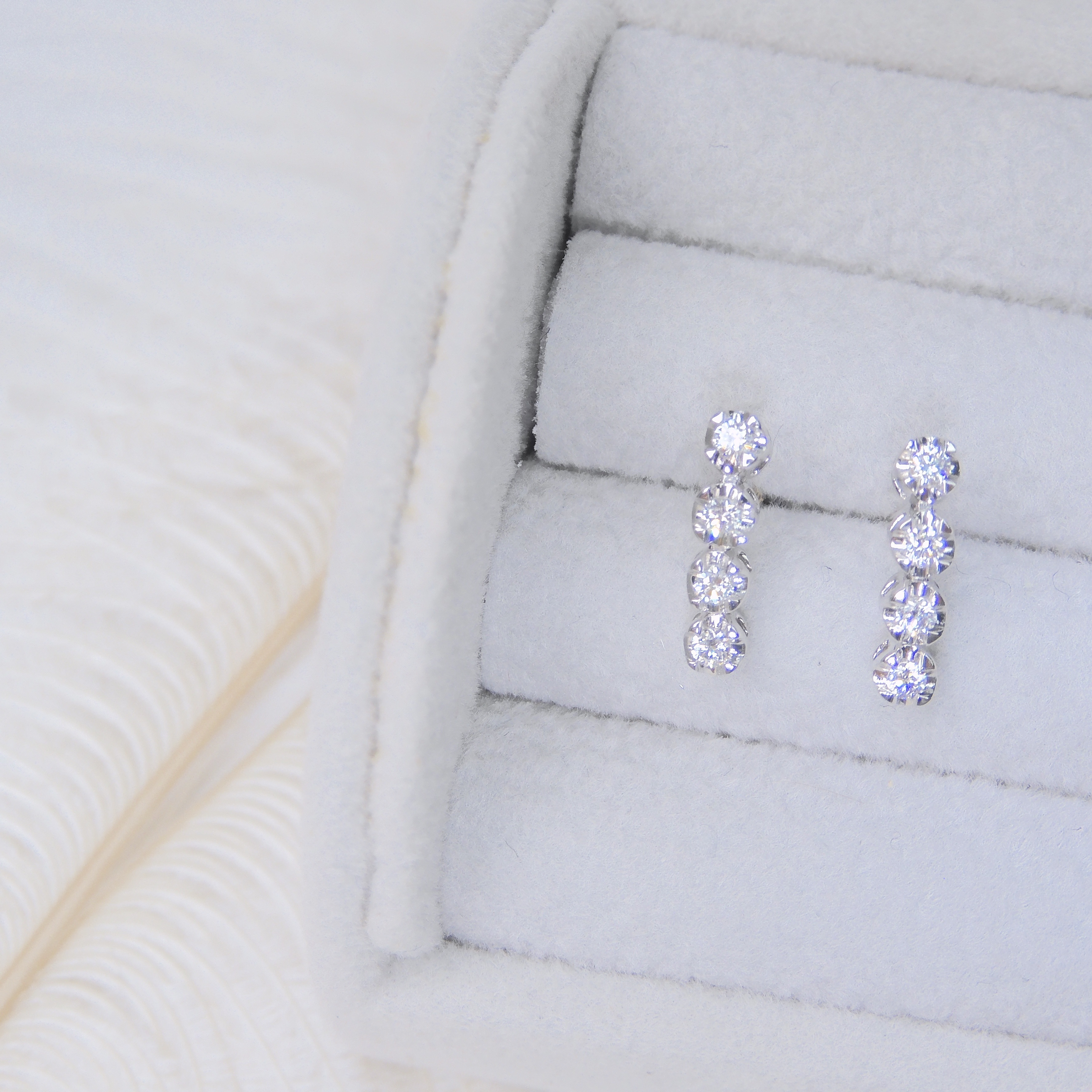 18K金 0.16ct 鑽石耳釘