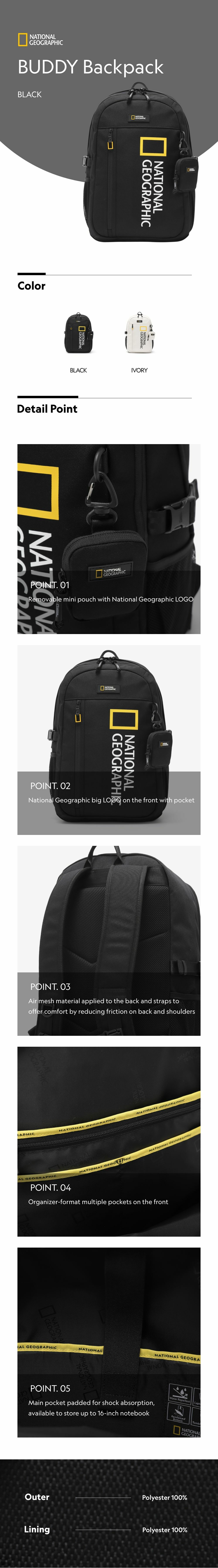 National Geographic N241ABG560 Buddy Backpack BLACK