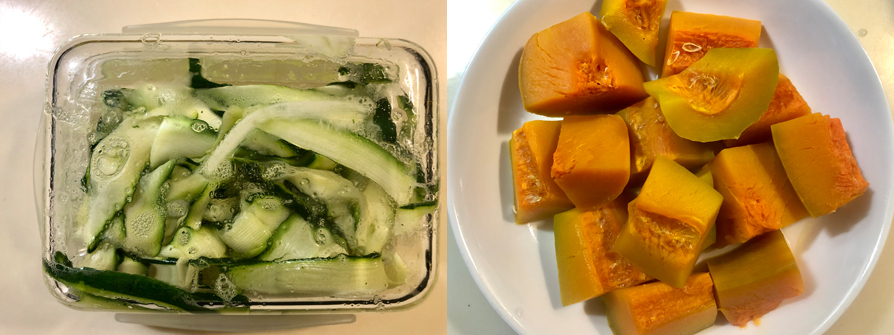 【櫛瓜南瓜鮮蝦沙拉】 Cucumber Squash Shrimp Salad