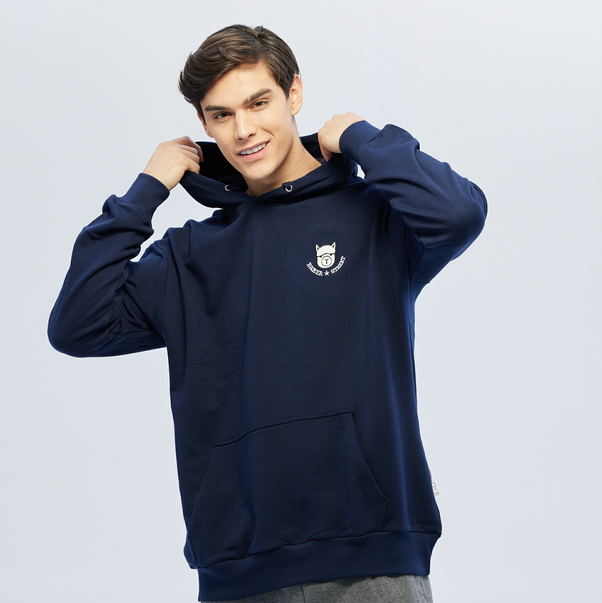 Embroidery-羊駝星星 刺繡 高磅數長袖帽T