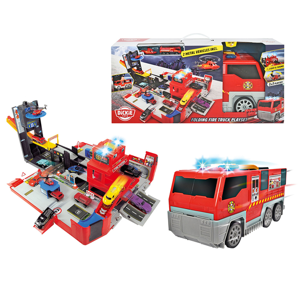 《 DICKIE TOYS 》 Dickie-摺疊消防車場景組