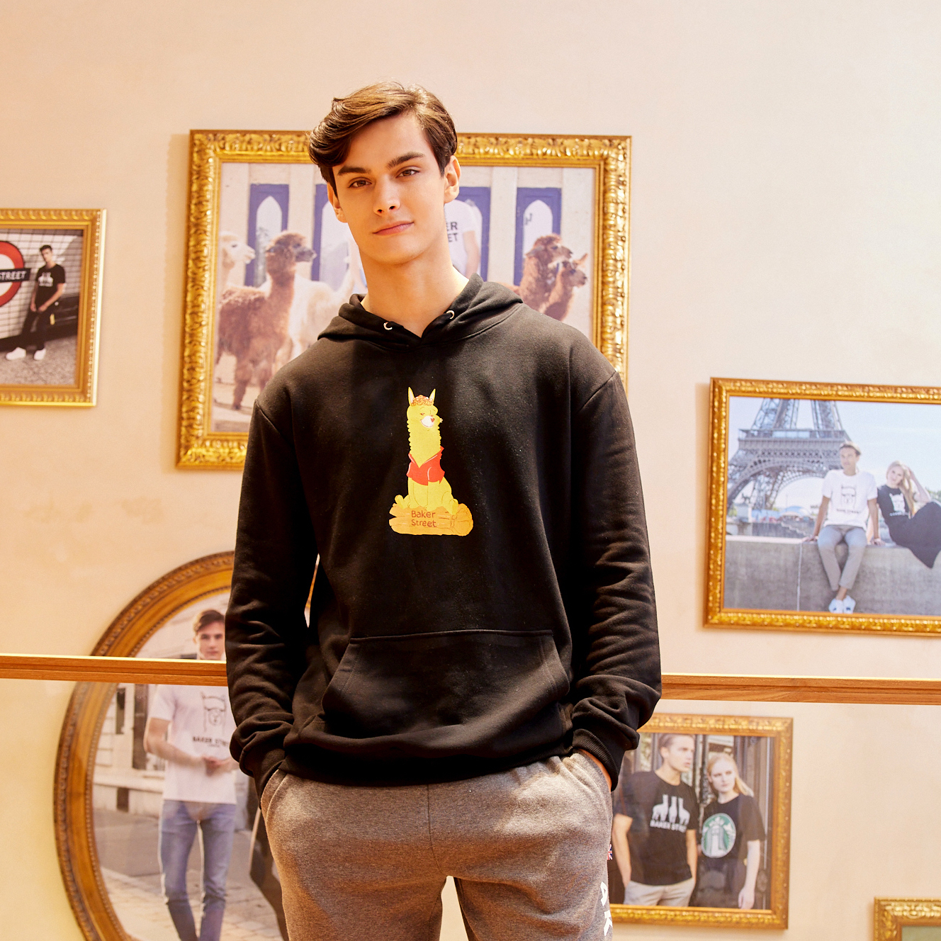 Honey Alpaca 噗噗駝 高磅數長袖帽T