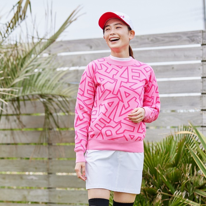 女士 滿版標幟高機能套頭針織衫