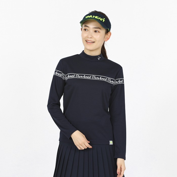 女士 彈力印花小高領長袖