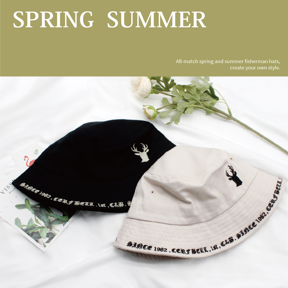 肌涼】經典刺繡帽沿百搭平頂漁夫帽丨7AH0032