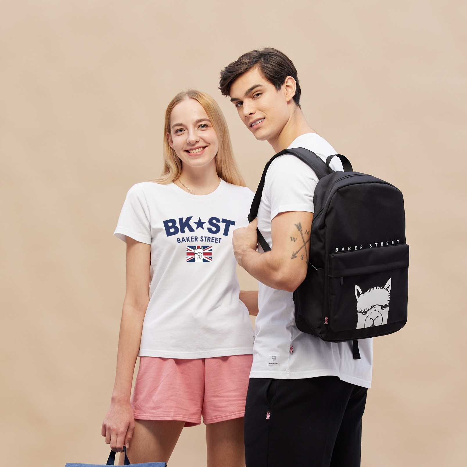 BK★ST 英國旗羊駝 短T