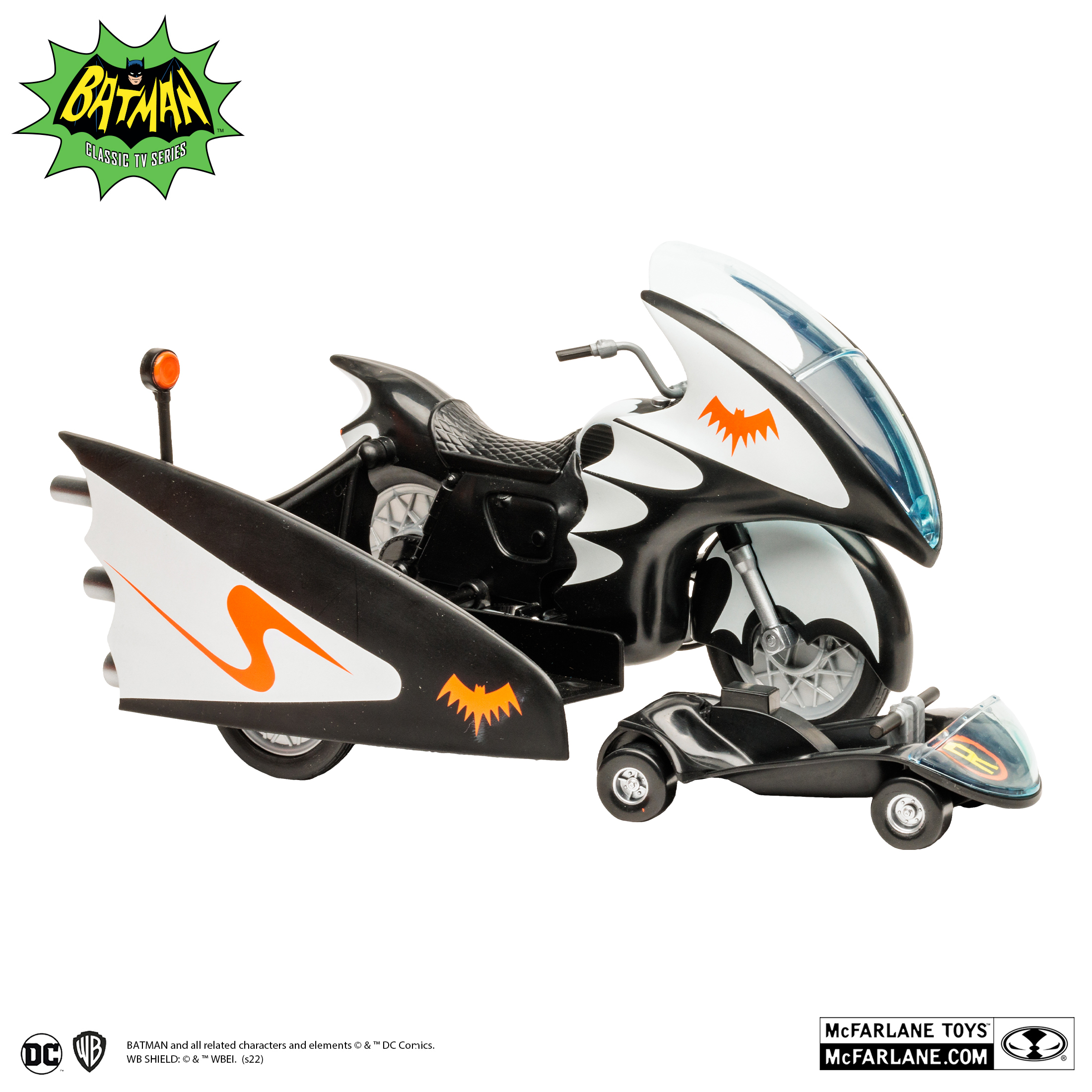 McFarlane Toys : DC Retro Batcycle with Side Car