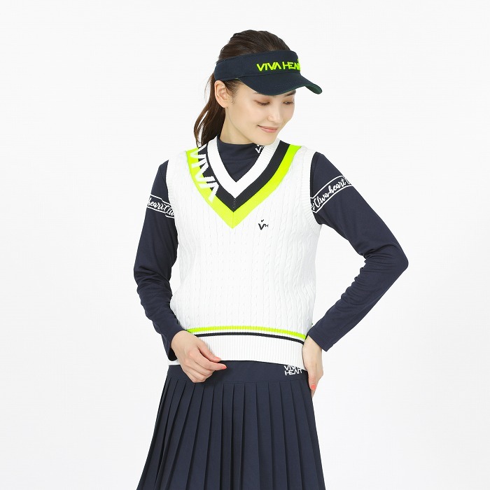 女士 色彩織紋針織背心