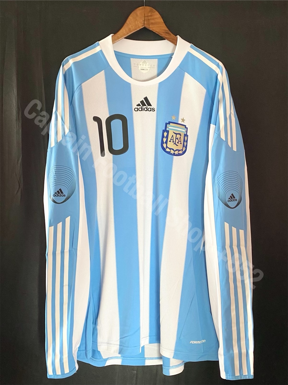 (Player Issue) Argentina 2010 Adidas L/S Home Player Issue Shirt #10 MESSI