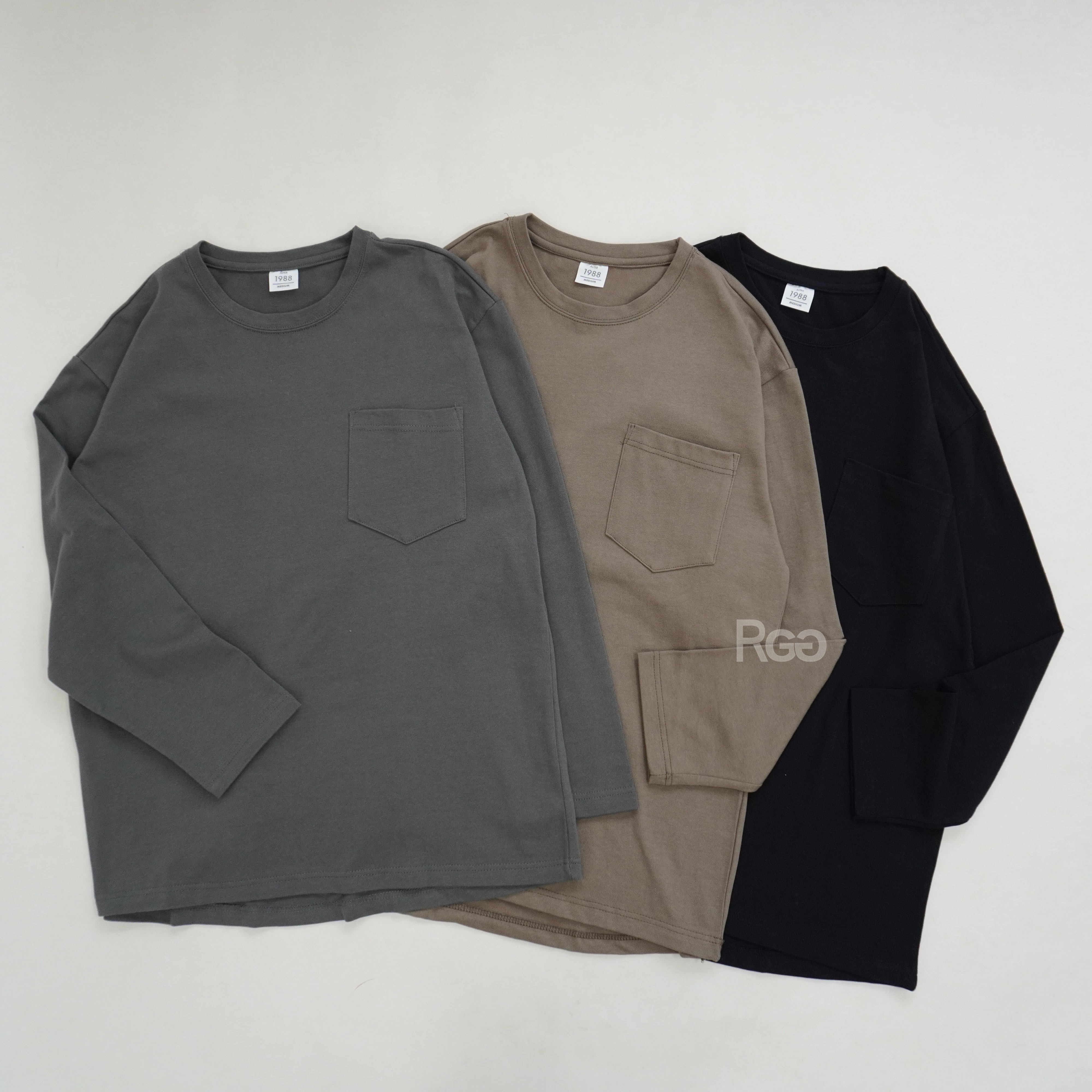 台灣製 20支雙股 純棉 厚挺 下擺圓弧 口袋長T