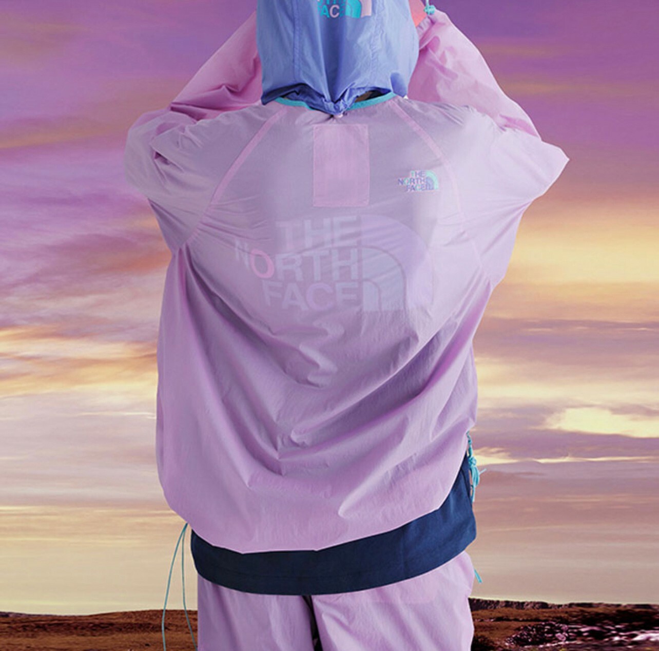 代購 The North Face x CLOT 聯名款 SS23 LOGO刺繡防風外套 夕暮紫 FEB-