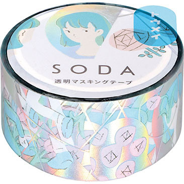 King Jim PET Masking Tape－20mm SODA Hot Stamping Series (Japanese Stationery Brand)