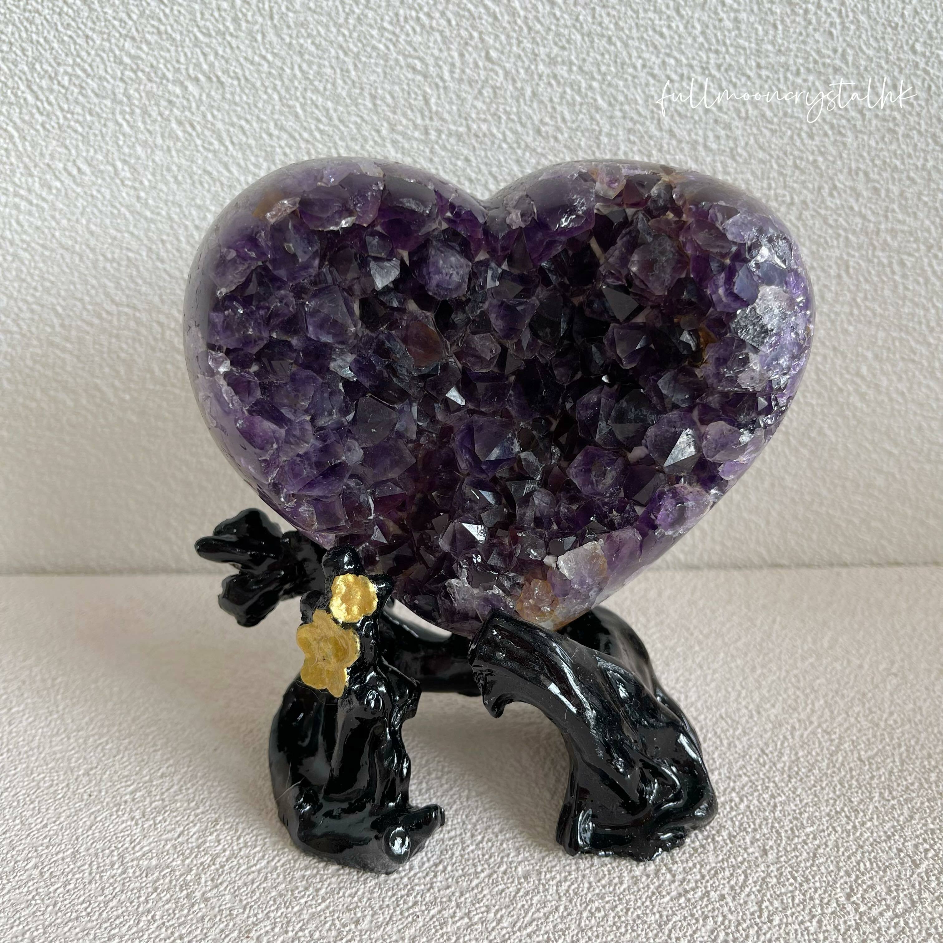 全拋紫黃晶心心