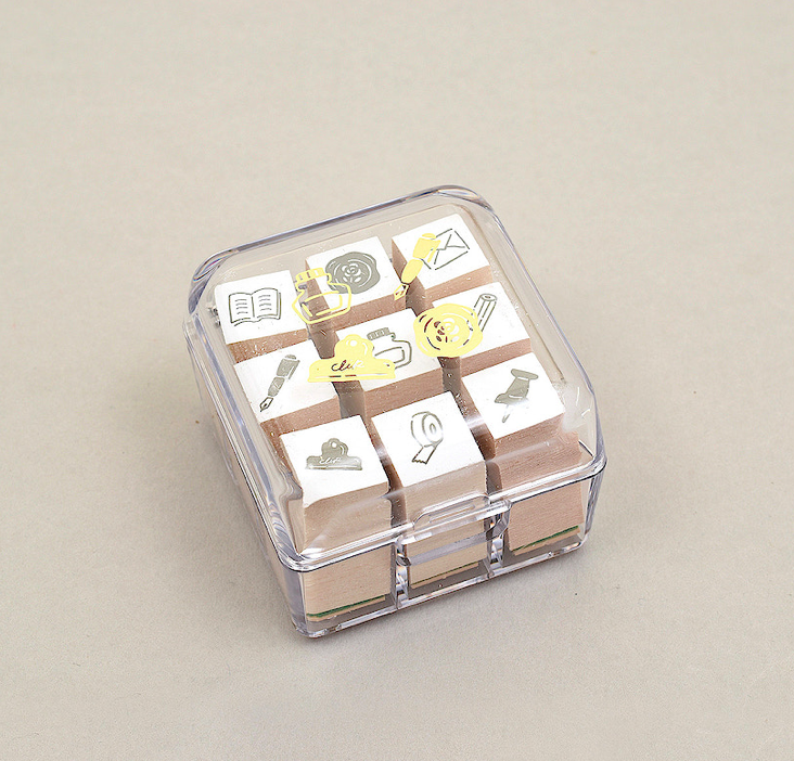 文具 手帳專用 9入迷你印章(附盒)｜日本Beverly