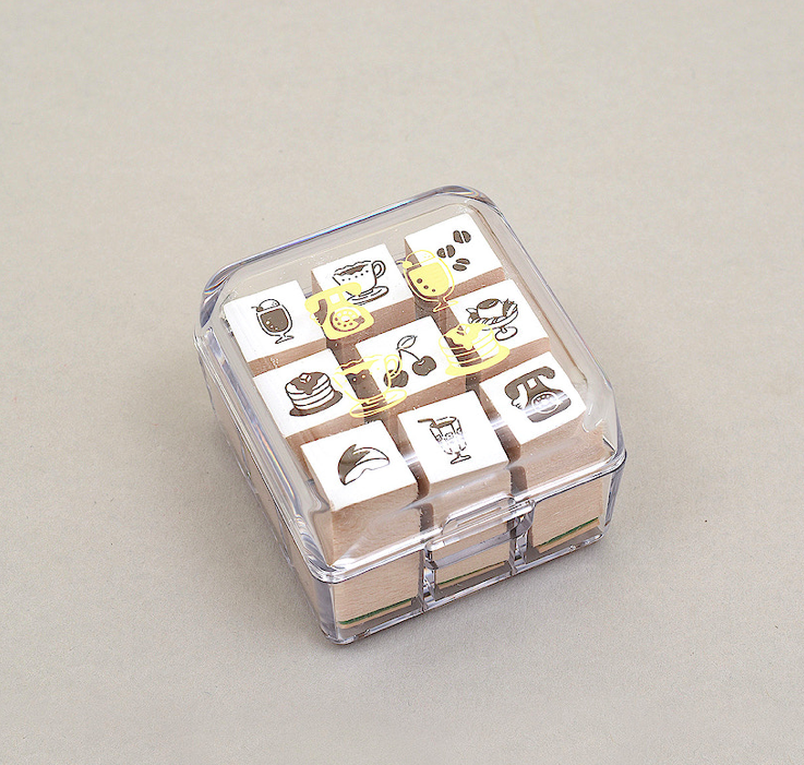 咖啡廳 手帳專用 9入迷你印章(附盒)｜日本Beverly