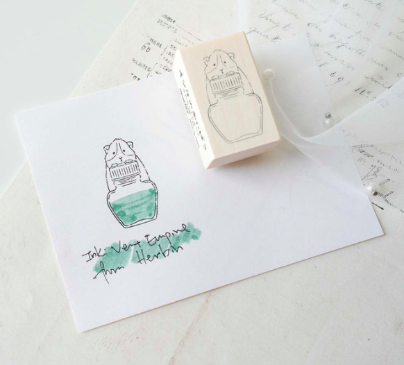 天竺鼠和墨水 墨水好朋友系列 木製印章｜日本Beverly