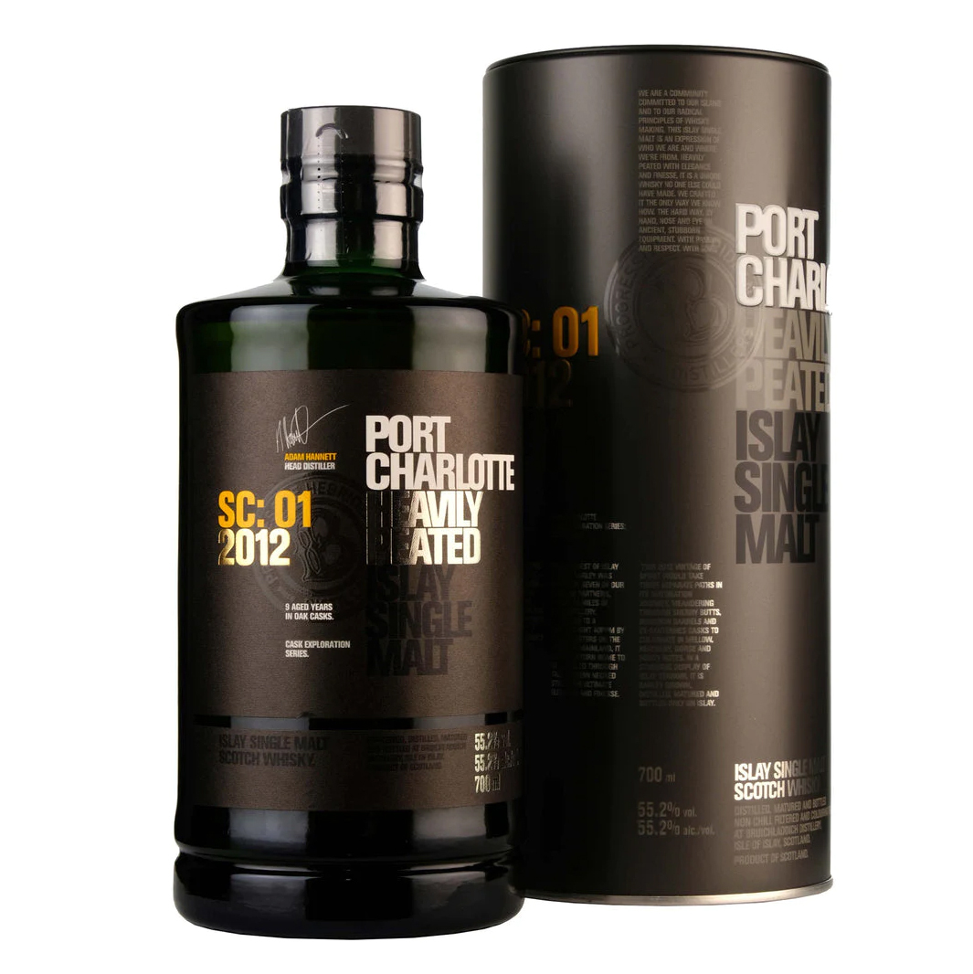 Bruichladdich Port Charlotte Cask Exploration Series SC 01 Heavily Peated 9 Year Old Single Malt Scotch Whisky