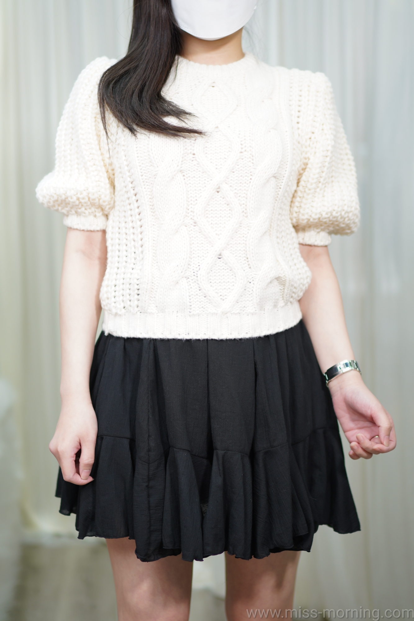 麻花短袖款上衣(13017)&顯瘦內里褲麻料裙(33492)