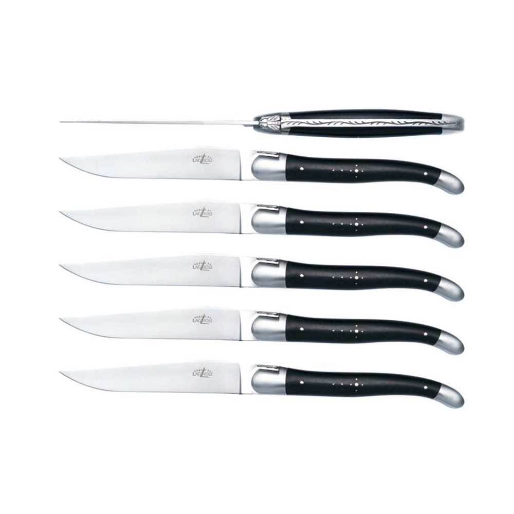 FORGE DE LAGUIOLE | 黑檀木握柄6件餐具禮盒組 (亮/霧面)