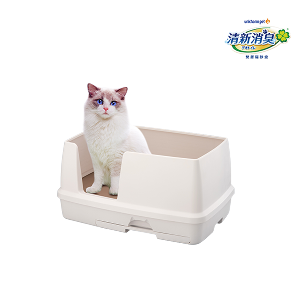 unicharm pet 清新消臭雙層貓砂盆-寬敞舒適型