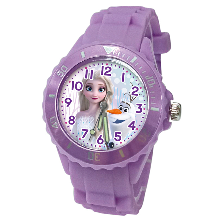 【迪士尼】冰雪奇緣自信艾莎運動彩帶錶 (粉紫色)