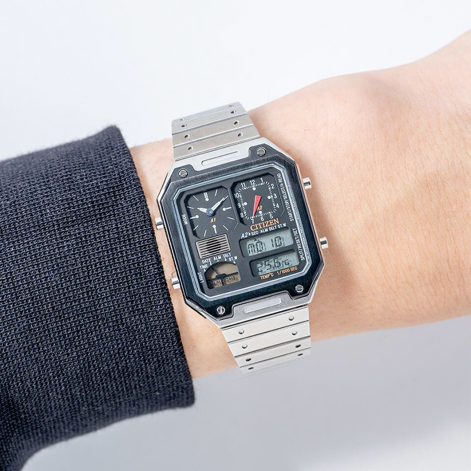 CITIZEN JG2126-69E Ana Digi Temp 經典復刻 跳字錶