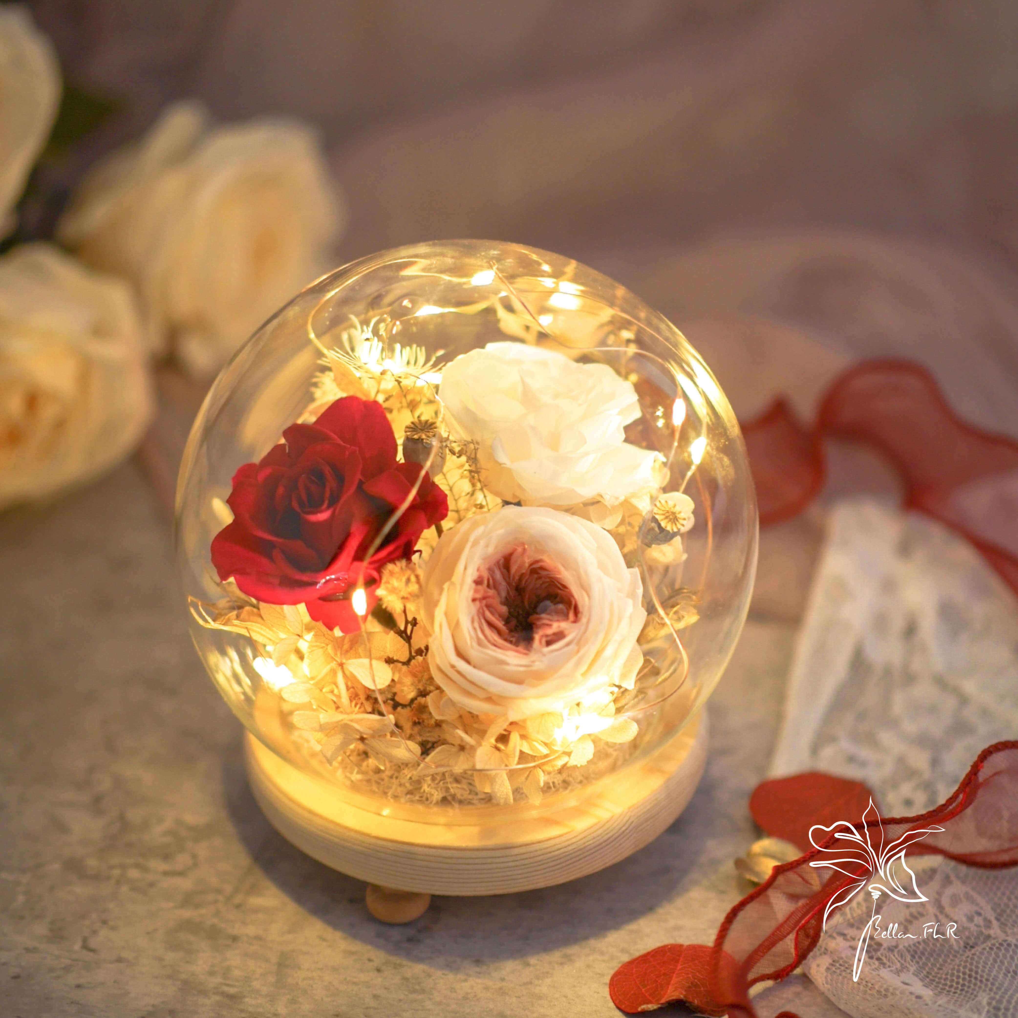 【幸好遇見你】圓球玻璃花盅-中