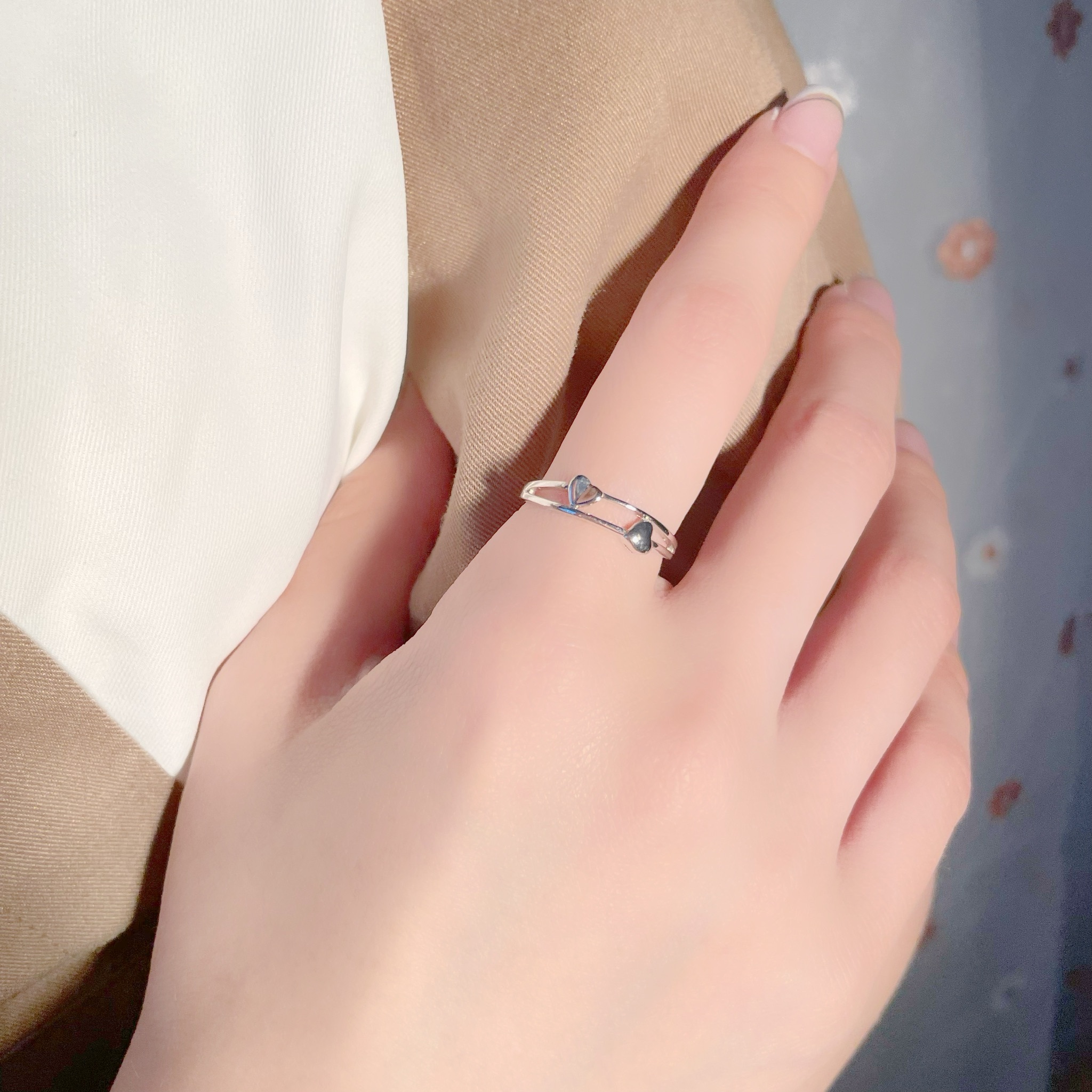 | 925純銀・ 玫瑰金 | 紙摺心心戒指 (銀/玫瑰金) | RI0165 |