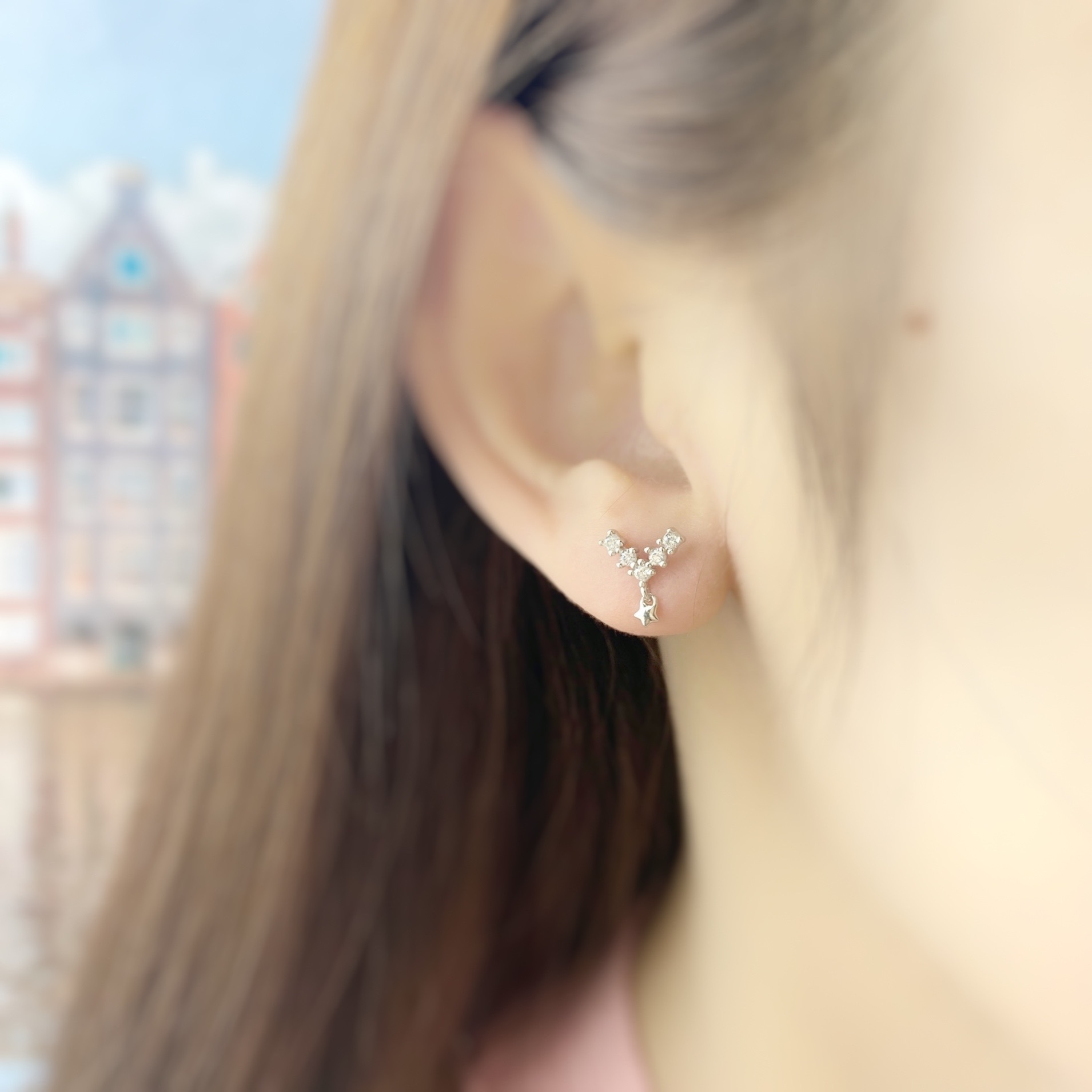 | 925純銀・白金 | 指引耳環 (金 / 銀) | EA0305 |