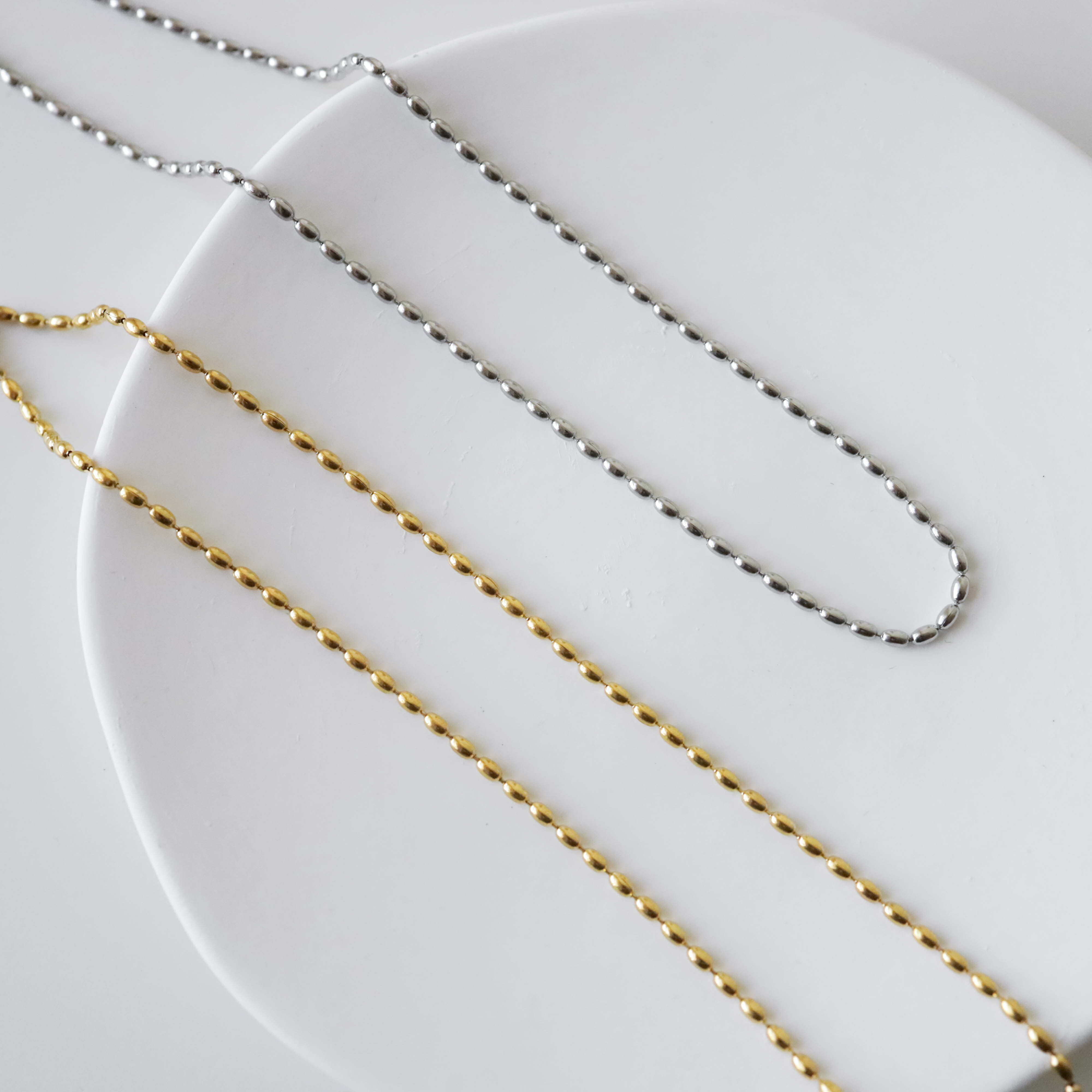 不怕水兩色珠珠串項鍊