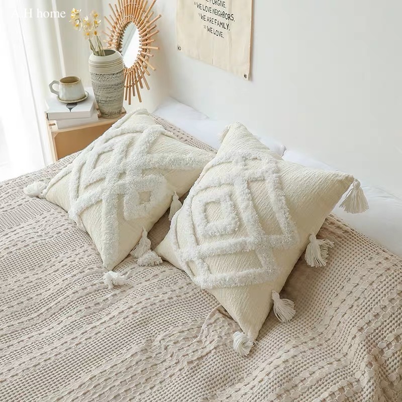 【ＡＨ314】波希米亞族絨流蘇抱枕套